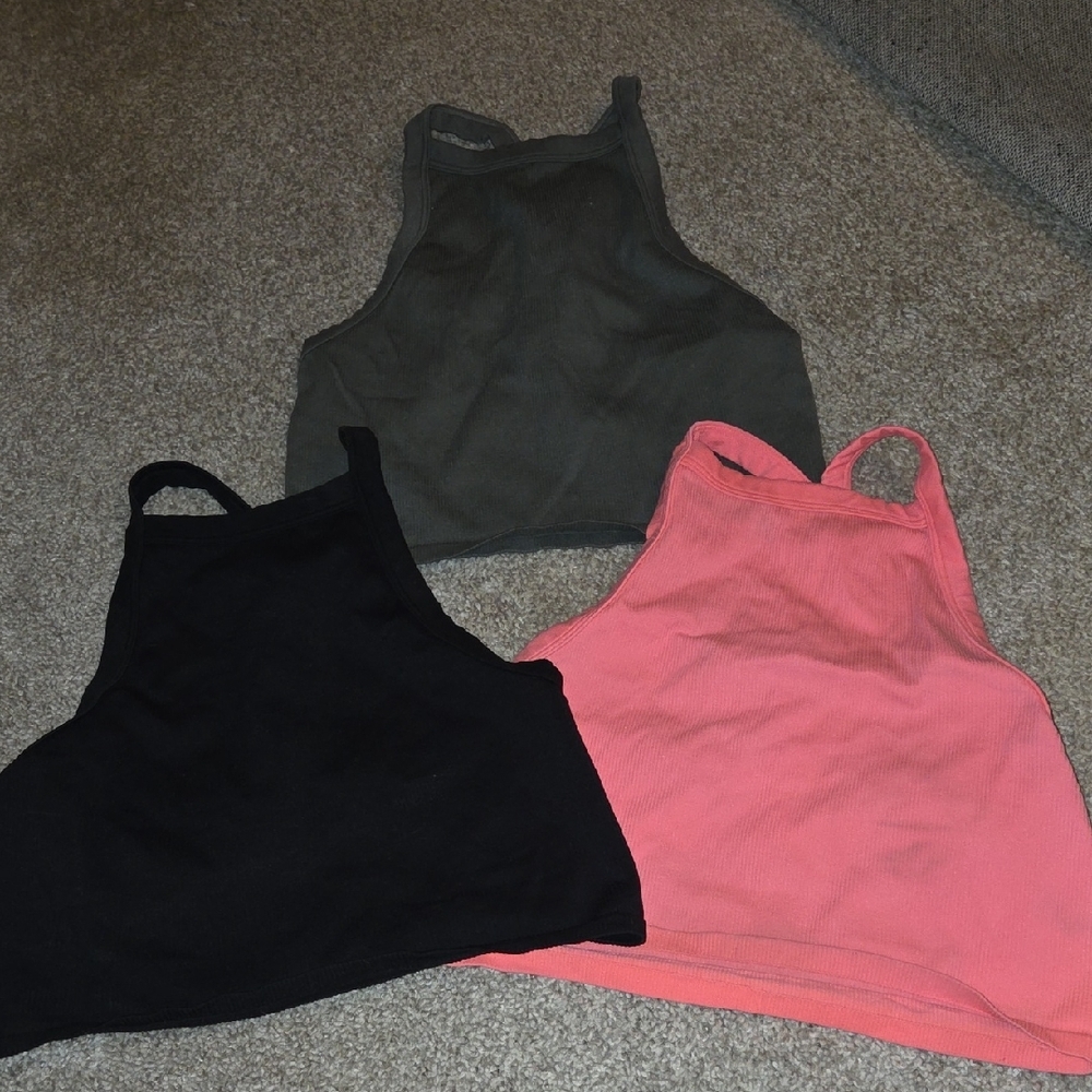 Women's Sleeveless Tops - Black, Gray, and Pink Sx3